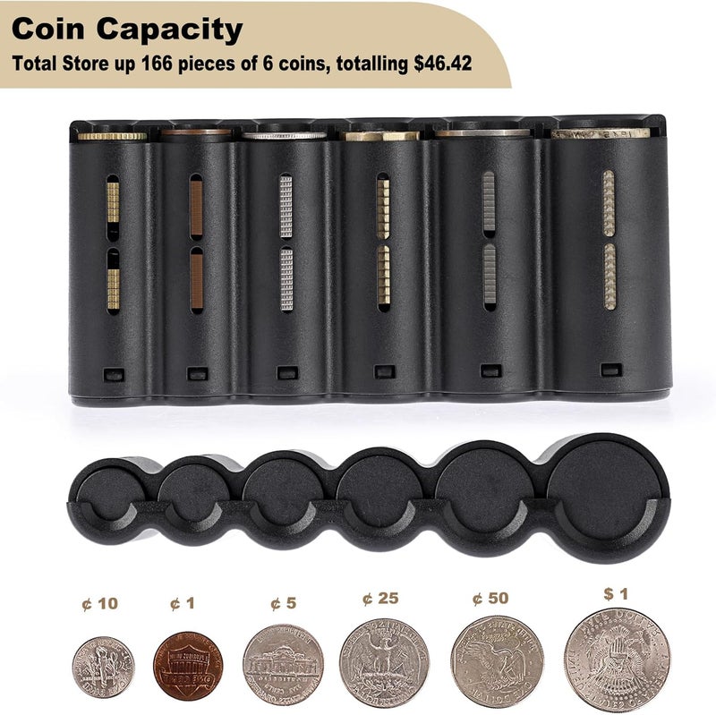 BSTKEY US Coin Holder Coin Dispenser, Fanny Pack with Banknote Waiters Purse Coin Sorter Coin Organizer, Coin Storage Bag with Belt for Waitress Server Collector Cashier Change （Navy） - Image 2